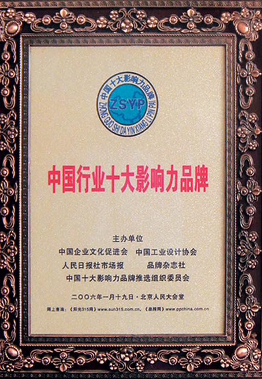 中國(guó)行業(yè)十大影響力品牌